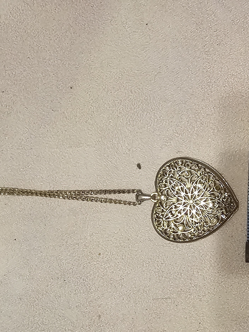 Gold Toned Heart Pendant Necklace